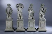 SET OF FOUR CAST CONCRETE GARD