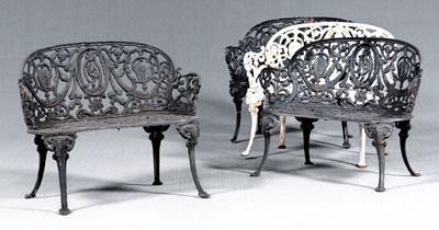 Set of four cast iron garden