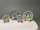 SET OF FOUR CERAMIC PAINTED DE
