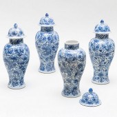SET OF FOUR CHINESE BLUE AND W