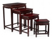 SET OF FOUR CHINESE CARVED HAR