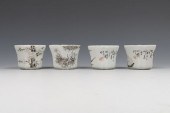 SET OF FOUR CHINESE GRISAILLE