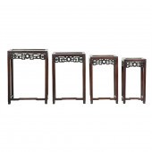 SET OF FOUR CHINESE HARDWOOD N