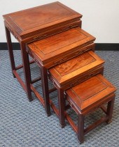 SET OF FOUR CHINESE HONGMU STA