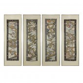 SET OF FOUR CHINESE KESI WOVEN