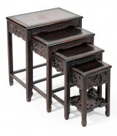 SET OF FOUR CHINESE NESTING TA