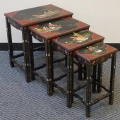 SET OF FOUR CHINESE PAINTED ST