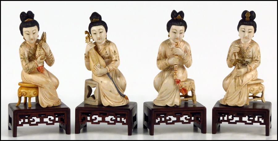 SET OF FOUR CHINESE POLYCHROME
