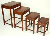 SET OF FOUR CHINESE TEAKWOOD N