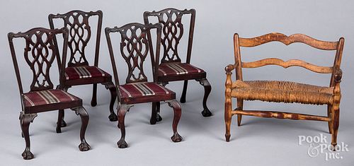 SET OF FOUR CHIPPENDALE STYLE