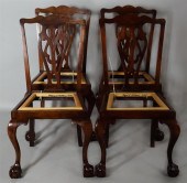 SET OF FOUR CHIPPENDALE STYLE