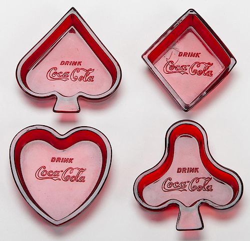 SET OF FOUR COCA-COLA PLAYING