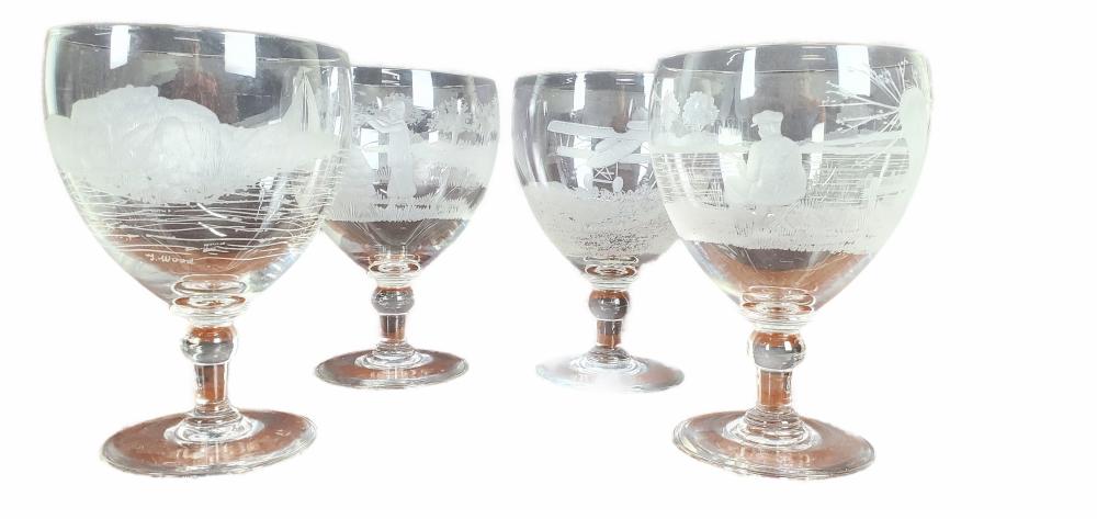 SET OF FOUR COLORLESS GLASS