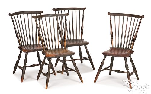 SET OF FOUR CONNECTICUT FANBACK