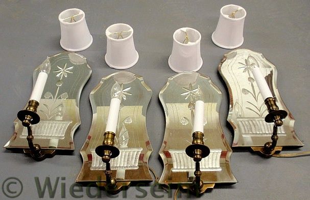 Set of four contemporary brass
