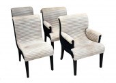 SET OF FOUR CONTEMPORARY SUEDE