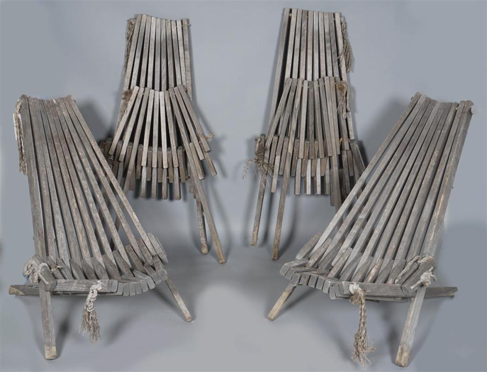SET OF FOUR CONTEMPORARY TEAK