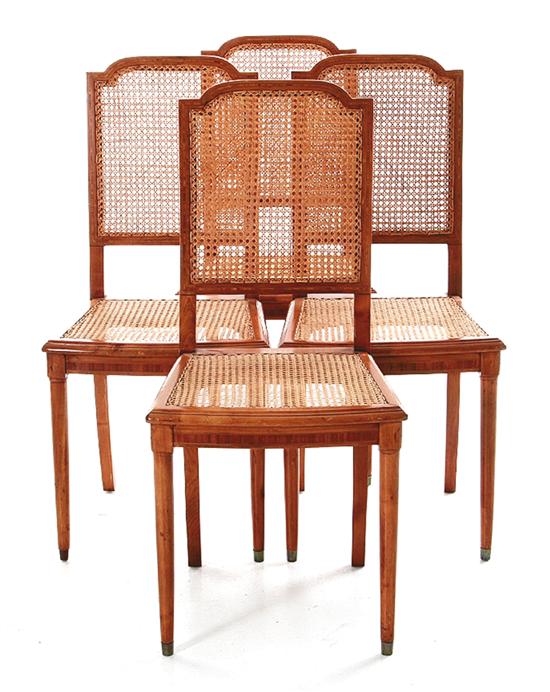 Set of four Continental inlaid