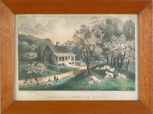 Set of four Currier & Ives small