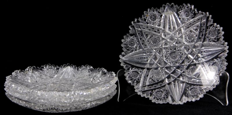 Set of Four Cut Glass Dessert