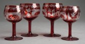 SET OF FOUR CZECH RUBY-TO-CLEA