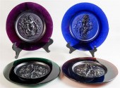 SET OF FOUR DAUM PATE DE VERRE