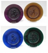 SET OF FOUR DAUM PATE DE VERRE