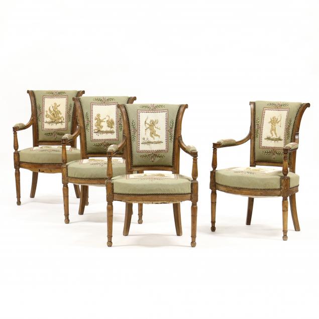 SET OF FOUR DIRECTOIRE CARVED FRUIT