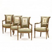 SET OF FOUR DIRECTOIRE CARVED