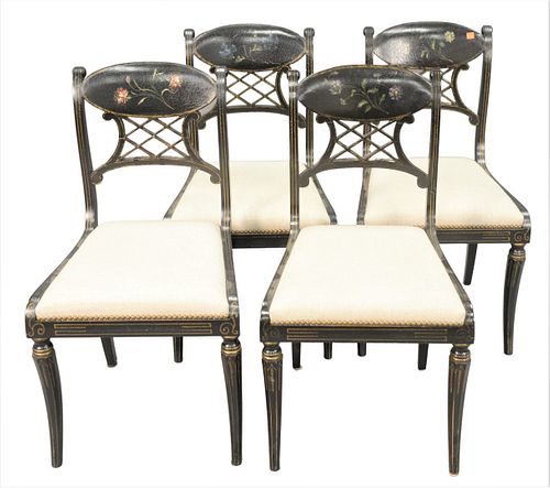 SET OF FOUR EBONIZED ROSE TARLOW