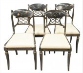 SET OF FOUR EBONIZED ROSE TARL