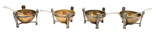 SET OF FOUR EGYPTIAN REVIVAL SILVER
