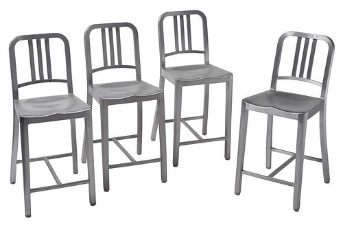 SET OF FOUR EMECO BRUSHED