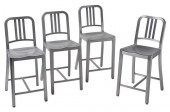 SET OF FOUR EMECO BRUSHED ALUM