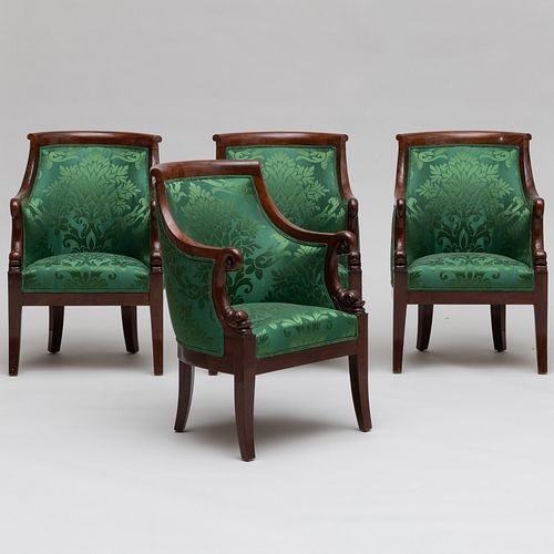 SET OF FOUR EMPIRE CARVED
