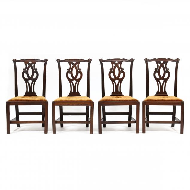 SET OF FOUR ENGLISH CHIPPENDALE