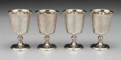 Set of four English silver gob