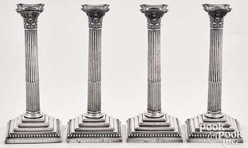 SET OF FOUR ENGLISH WEIGHTED SILVER