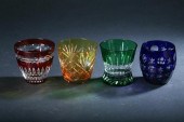 SET OF FOUR FABERG? CRYSTAL OL