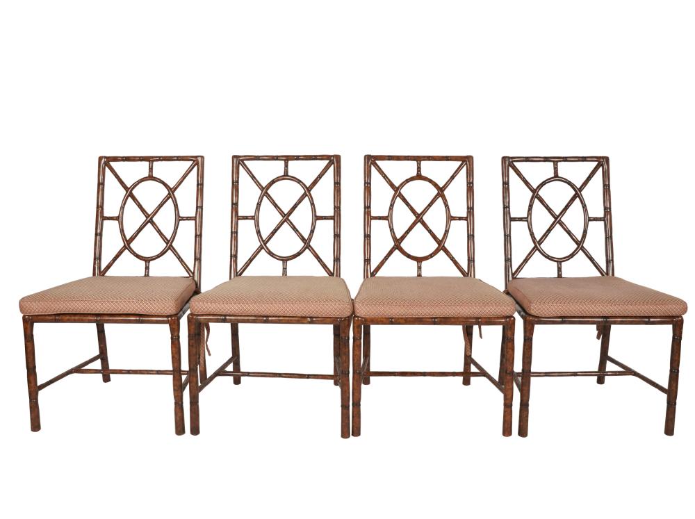 SET OF FOUR FAUX BAMBOO DINING