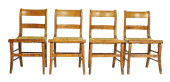 SET OF FOUR FIGURED MAPLE SIDE