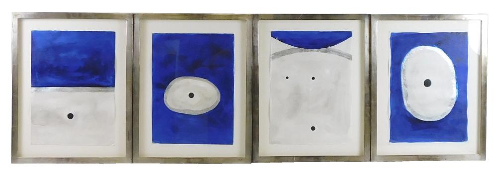 SET OF FOUR FRAMED MIXED MEDIA