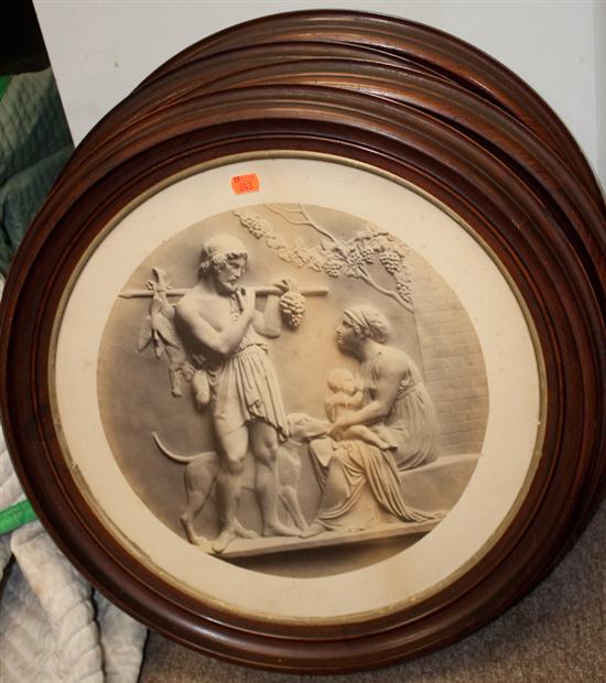Set of four framed roundel