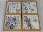 Set of four framed watercolour
