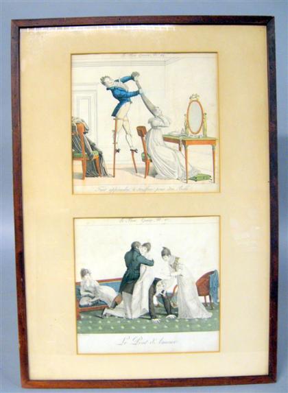Set of four French caricature