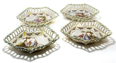 Set of Four French Porcelain Dishes