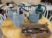 SET OF FOUR GALVANIZED METAL W