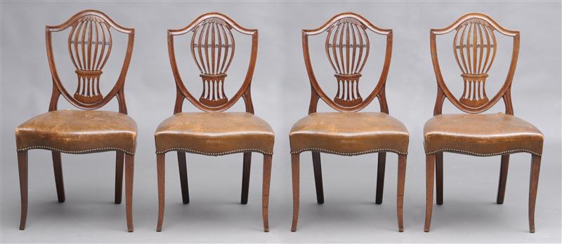 SET OF FOUR GEORGE III STYLE CARVED