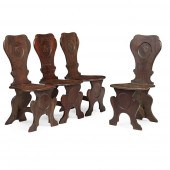 SET OF FOUR GEORGE III OAK HAL