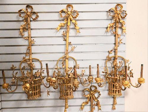 SET OF FOUR GILT BRONZE